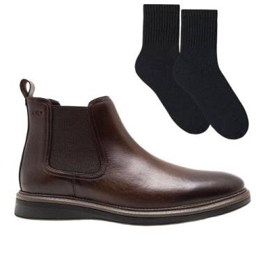 Imagem de Kit Bota Democrata Metropolitan James Masculina + Par de Meia, Marrom,