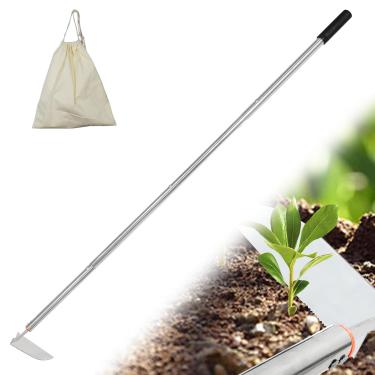 Imagem de COKTME Enxada japonesa de foice, ferramenta de remoção de ervas daninhas com cabo longo ajustável, ferramenta de jardim angular para foice, ferramentas de jardim japonesas para capina e plantio