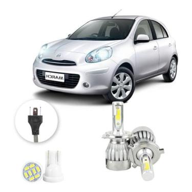 Imagem de Lampadas Led Nissan March 2014 A 2020 H4 20000lm - V10, Branco