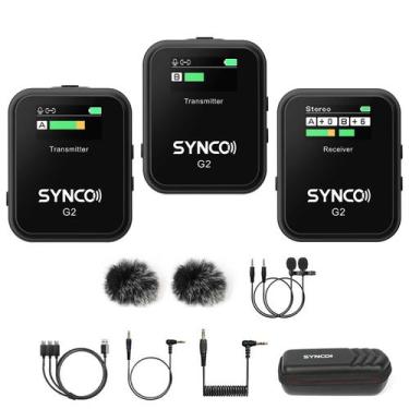 Imagem de Microfone de lapela sem fio SYNCO G2 (A2) 2.4G de canal duplo