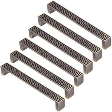 Imagem de Puxadores de gaveta retrô estilo chinês de liga de zinco para móveis de cozinha, armário de medicamentos, puxadores de gaveta (distância do furo 160 mm)