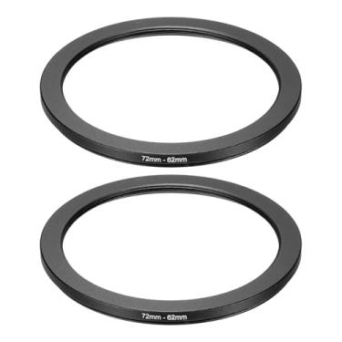 Imagem de PATIKIL Adaptador de anel descendente de 72 mm a 62 mm, 2 peças de anéis de filtro para lente de câmera filtros de anel de metal digital para lentes ND IR DSLR, preto