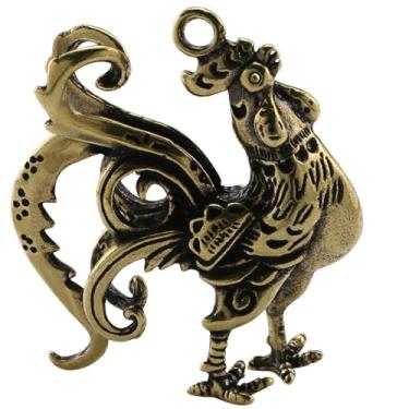 Imagem de SnowOwl 1 peça, estatueta de galinha dourada em latão, pequena estátua, esculturas, ornamento, estatuetas de animais, ornamento de mesa para escritório rústico, decoração de casa, presente de arte de