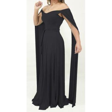 Imagem de Vestido Feminino Longo Madrinha Capa Longa Duplo Casamento - Casual Dr