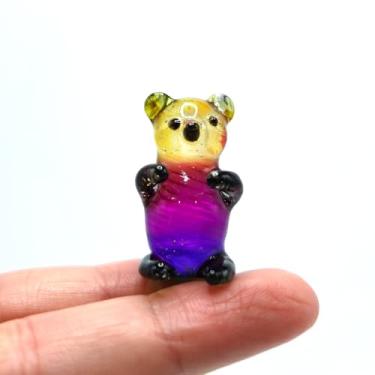 Imagem de Sansukjai Panda Tiny Hand Blown Glass Art Figurines Animals Collectible Gift Home Décor, Rainbow
