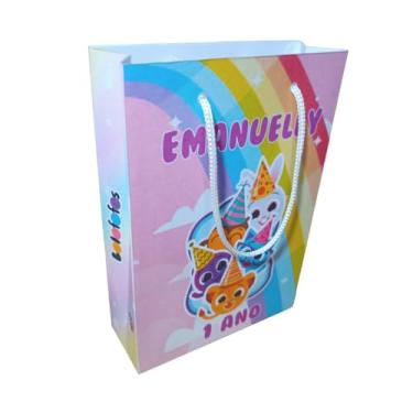 Imagem de Kit 20 Sacolinhas Bolofofos Rosa Personalizadas Lembrancinhas Festa de Aniversário