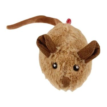Imagem de Generic Rato automático com movimento, brinquedo interativo para gatos de interior, perseguidor de gatinhos, suprimentos para animais de estimação, som de, Marrom