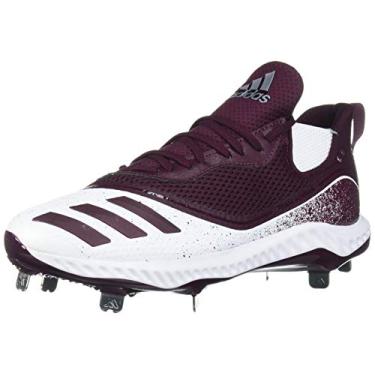 Imagem de adidas Sapato de beisebol masculino Icon V Bounce Cleats, Ftwr branco/castanho/marrom, 6.5