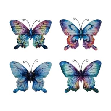 Imagem de Ioensy 4 Peças de Decoração de Parede de Metal em Forma de Borboleta, Ferro Decorativo para Cerca, Jardim,