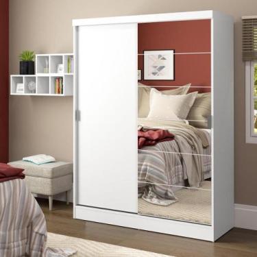 Imagem de Guarda-Roupas Luke Espelho Branco 2 Portas Correr Madesa