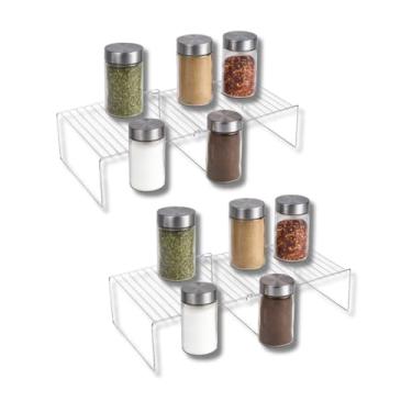 Imagem de Prateleira Extensível Organizador Aramado Armário Multiuso para diversos ambientes 57cm x 26,5cm kit com 2 Unidades Cor Cromado