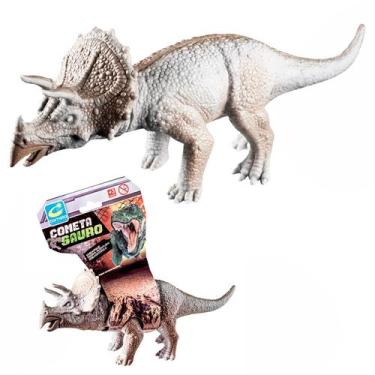 Imagem de Boneco Triceratops Cometa Sauro Realista Dinossauro De Brinquedo 100% 