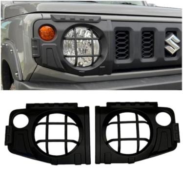 Imagem de Maçaneta frontal abajur tampa de luz traseira capa de espelho retrovisor compatível com Jimny JB64 JB74 2018+ kit de carroceria acessórios para carro (abajur frontal)