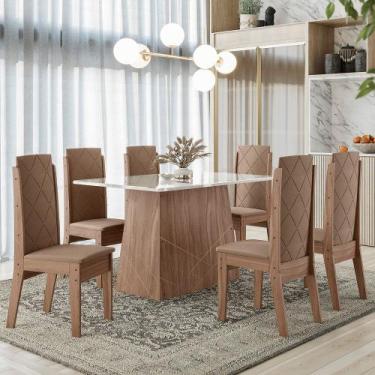 Imagem de Conjunto sala de jantar luanda 1,35 com 6 cadeiras amend 73b - MÓVEISM