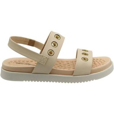 Imagem de Sandália Plataforma Modare Tiras Com Ilhós Feminina, Creme, 37