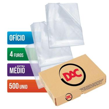 Imagem de Envelope plástico ofício 0.12 4 furos caixa com 500uni Dac
