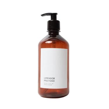 Imagem de Frasco Âmbar Minimal Álcool Gel - 500Ml Branco