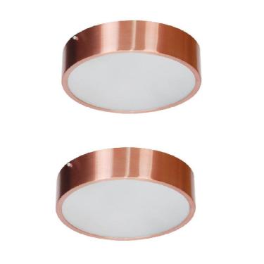 Imagem de Plafon LED Alumínio Vidro Bivolt 2 Lâmpadas 20x20x7 cm