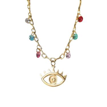 Imagem de Pulseira Olho Grego Com Zirconias Coloridas