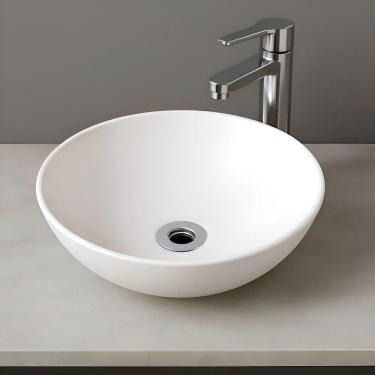 Imagem de Cuba Pia Banheiro Armário Plastico Sobrepor Redonda 30Cm Bra