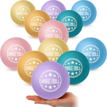 Imagem de Jerify Conjunto de 12 bolas de espuma Dodgeball de 12 cm de pele macia, espuma de baixa densidade para equipamentos esportivos para crianças e adultos (brilhante)
