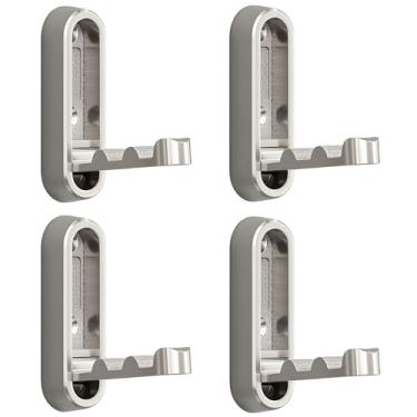 Imagem de Vortihive Pacote com 4 ganchos de parede dobráveis, resistentes de liga de zinco, ganchos dobráveis para banheiro, armário - pendurar, chave, mochila, toalha, roupas, chapéu (prata)