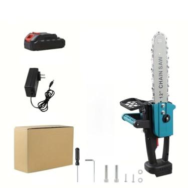 Imagem de Serra de corrente elétrica sem fio brushless 12 polegadas baterias 18V 2 0Ah lubrificador automático trava 16m s compacta mão para poda árvores corte madeira jardim
