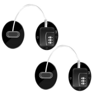 Imagem de Fechadura de geladeira com combinação de 2 peças, trava de combinação adesiva de armário, travas de segurança de gaveta com chaves, fechaduras de janela de porta seguras sem furadeira