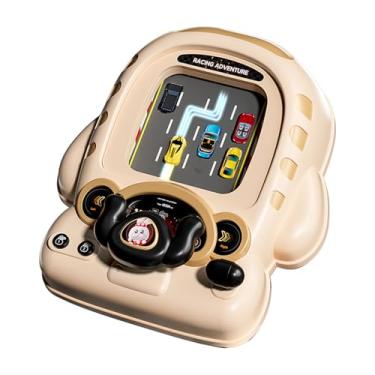Imagem de Volante de Simulação Direção Infantil Brinquedo Console Jogo Corrida com 399 Níveis Dois Modos USB Bateria Energia Joystick Buzina Tela para Experiência Dirigir Diversão