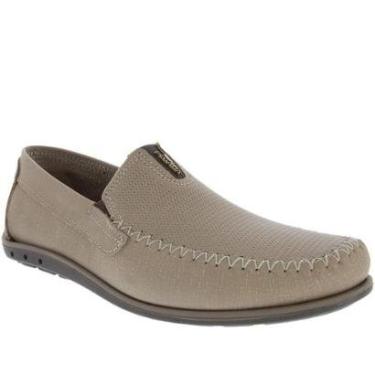 Imagem de Mocassim Pegada Driver Jeans Texturizado Bege - 37-Masculino