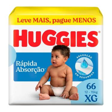 Imagem de Fralda Huggies Tripla Proteção Tamanho XG Pacote Hiper 66 Fraldas Leve Mais Pague Menos