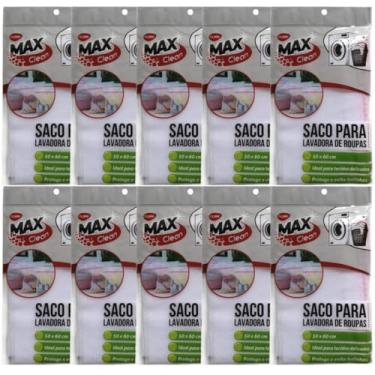 Imagem de Kit 10 Sacos Para Lavar Roupa Delicada na Máquina, Papa Bolinhas, Nylon Resistente com Ziper TAMANHO 60x50cm Grande