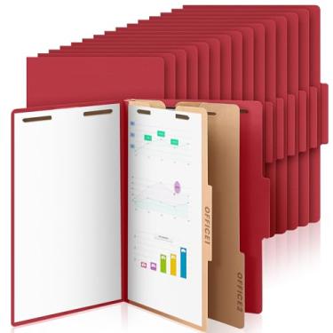 Imagem de AmazingSpark 24 pastas de classificação, tamanho legal, 2 divisórias, pasta de arquivo com expansão, 2 pinos, fixador, organizador de arquivos de escritório, para escola, hospitais, casa