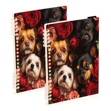 Imagem de Burbuja Cadernos com nome, papel pautado universitário A5 com 60 folhas, fichário para escritório, 2 unidades