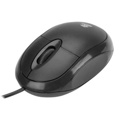 Imagem de Mouse Óptico Ergonômico com 1000 DPI, Plug and Play, Preto, Office