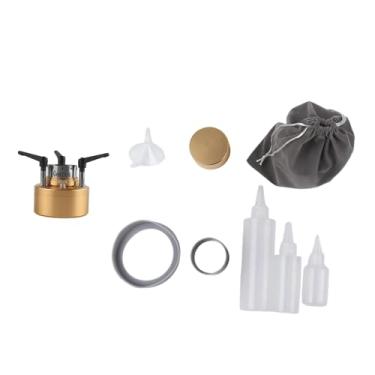 Imagem de YIJU Mini Fogão de Camping Spirit, Queimador de Álcool, Compacto e Portátil, Forno Multiuso para Caminhadas, Mochilão e Situações de Emergência, Ouro