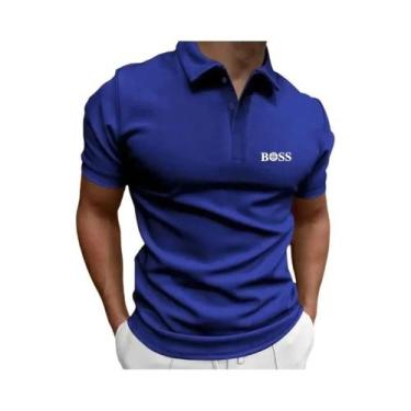 Imagem de Camisa Polo De Negócios Masculina De Luxo, Secagem Rápida, Estampada, 
