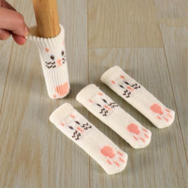 Imagem de 16 peças lindas meias de perna de móveis, protetores de chão de perna de cadeira para evitar arranhões, ajuste quadrado redondo perna de móveis para se mover facilmente, reduzir o ruído reutilizável