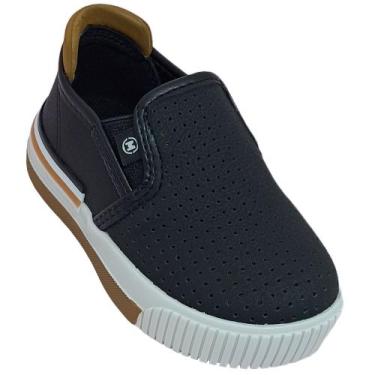 Imagem de Tênis Molekinho Slip On Infantil Bebê Masculino Casual, Preto, Caramel