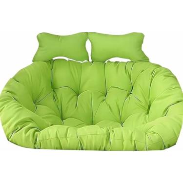 Imagem de Almofada de substituição para cadeira suspensa de balanço dupla em formato de ovo, 150 * 110 cm/59 * 43 pol., almofada impermeável para rede de 2 lugares com travesseiro (E)