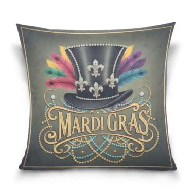 Imagem de Blueangle Capas de almofada vintage de carnaval - 45,7 x 45,7 cm, decoração de férias de fazenda para sofá de casa (415)