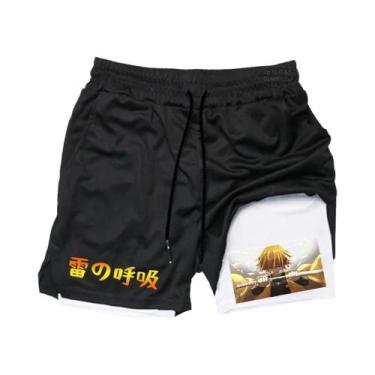 Imagem de Bermuda Esportiva Masculina Estampada Moderna Para Corrida E Fitness, 