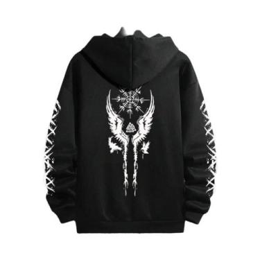 Imagem de Moletom Casual Masculino Preto Com Capuz Para Outono E Inverno, Estilo