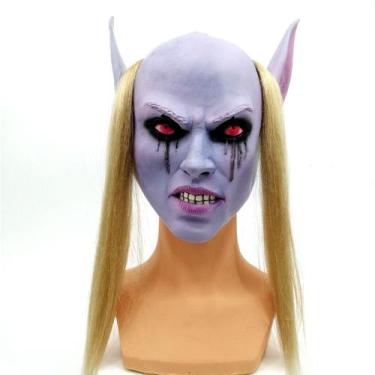 Imagem de Máscara de cosplay Bloody Horror Devil com cabelo comprido assustadora