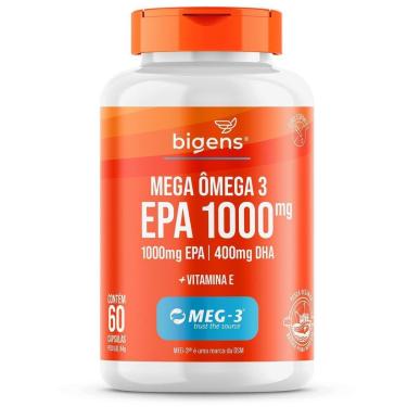 Imagem de Mega Ômega 3 EPA 1000mg DHA 400mg + Vitamina E MEG-3® 60 Caps - Bigens-Unissex