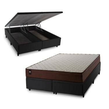 Imagem de Cama Box Baú Atlanta Espuma D45 193x203 Marrom King House