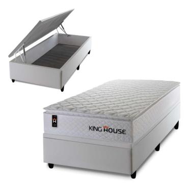 Imagem de Cama Box Baú New Moon 96x203 com Molas Ensacadas King House