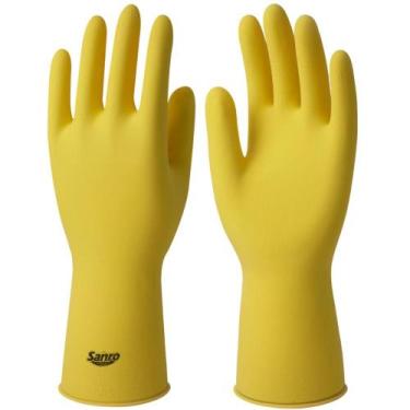 Imagem de Luva Látex Sanro Top XG Amarela Proteção Mãos Limpeza Cozinha Jardinag