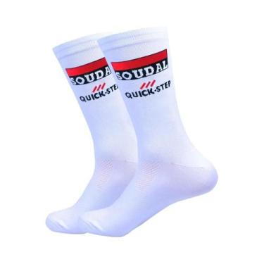 Imagem de Meias Unissex Para Ciclismo, Meias Brancas Leves De Malha Para Adultos