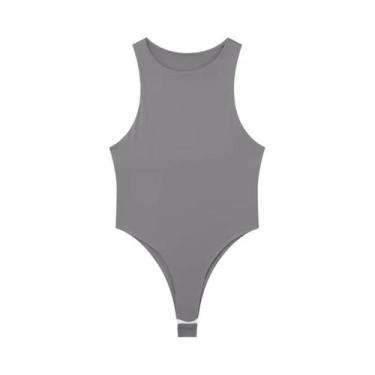 Imagem de Body Preto e Branco Sem Mangas - Lingerie Sexy para Mulheres - Elastan